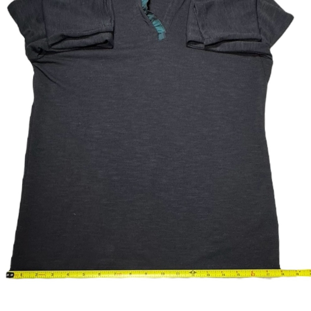 J. Crew Black Long Sleeve V-Neck Semi-Sheer Knit Blouse Size M - Picture 6 of 12